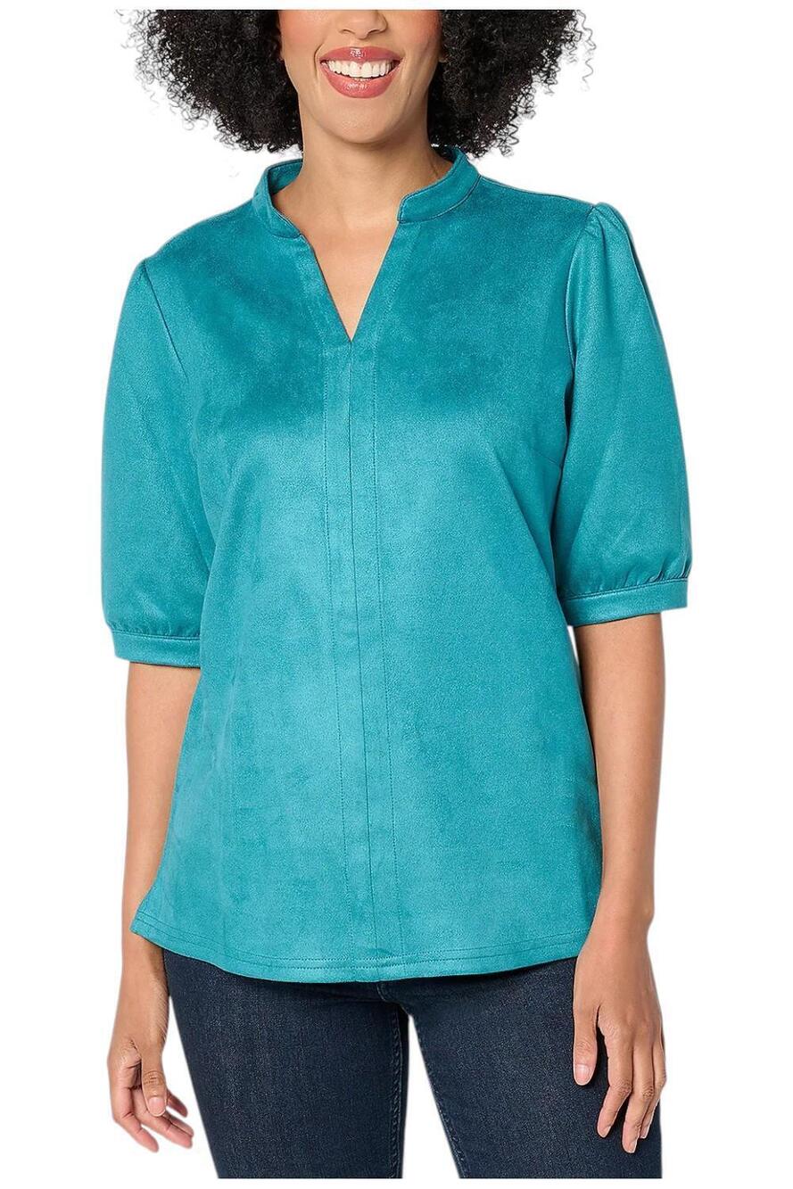 Belle Boho by Kim Gravel Women's PerSuede Me Puff Sleeve Top Plume - Regular